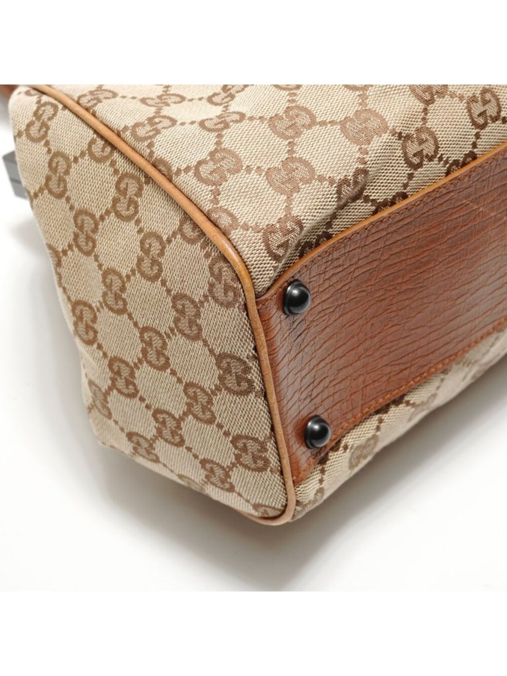 ★SOLD★ Gucci Handbag GG Canvas Bamboo Handle Pouch - Picture 5 of 10